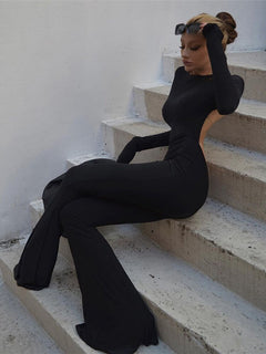 Cryptographic Black Sexy Backless Jumpsuits - SASSY VANILLE