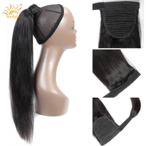 Ponytail Human Hair Afro to straight