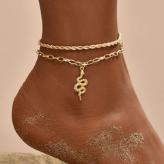 Bohemia Gold Color Ankle Bracelet Set