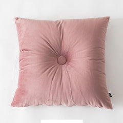Button Soft Velvet Pillow - SASSY VANILLE