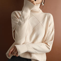 Cashmere sweater women turtleneck - SASSY VANILLE