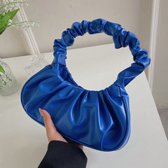 2022 Summer Pleated Handlebags For Women PU Cloud Bags Leisure Armpit Bag Shopping Shoulder Bags Dumpling Handbag Female - SASSY VANILLE