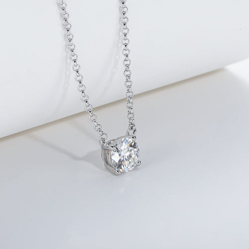 Moissanite Diamond  18K Gold Plated Pendant Necklace