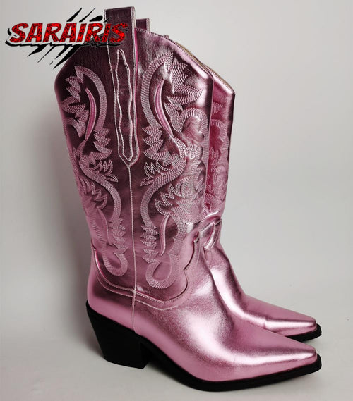 SaraIis cowboy Boots Embroidery - SASSY VANILLE